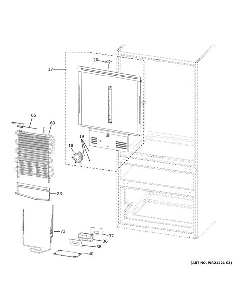 assembly view  refrigerator section pvdbynbfs