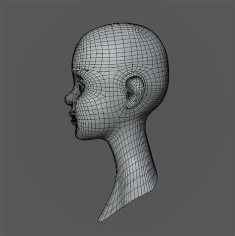 cartoon female head 3d model cgtrader