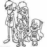 Dipper Mabel Wendy Xcolorings Lineart Waddles 1096px sketch template