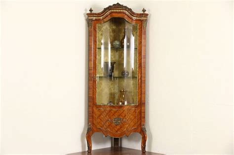 Italian Rosewood And Tulipwood Marquetry Curved Glass