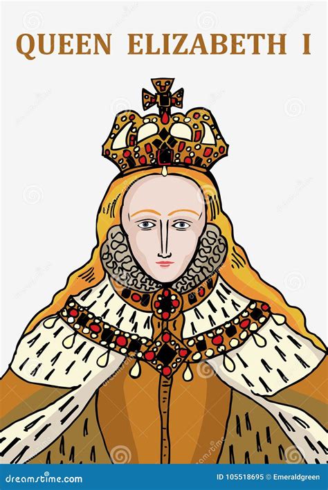 queen elizabeth  stock vector illustration  hand