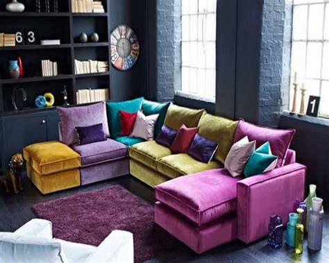 cheerful interior design ideas  colorful sofa interior idea