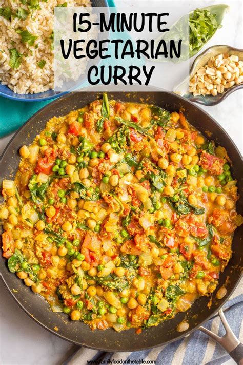 quick  easy vegetarian curry  loaded  chickpeas spinach