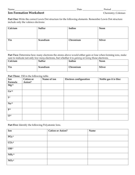 valence electrons  ions worksheet excelguidercom