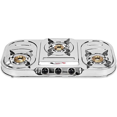 buy preethi topaz stainless steel  burner gas stove manual ignition silver