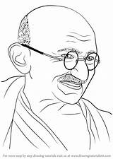 Gandhi Mahatma Jayanti Independence Drawingtutorials101 Politician Undisputed Politicians Mahathma Sketching Template sketch template