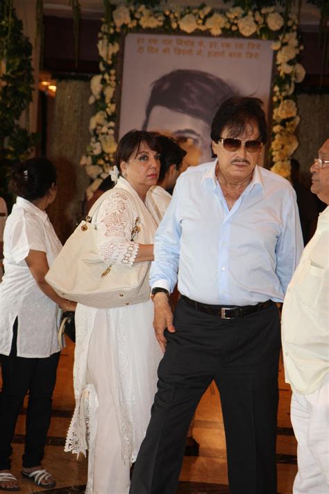 Sanjay Khan With Wife Zarine At Chautha Ceremony Of Late