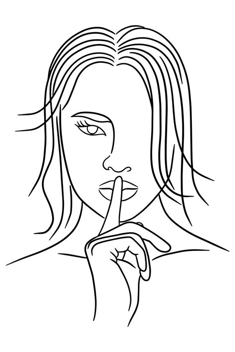 women close up face pose line art illustration 6226026 vector art at