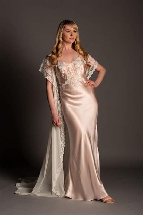 6977 romantic low back silk gown night dress long nightdress silk gown