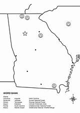 Georgia Map Coloring Worksheet State Pages Symbols Categories sketch template