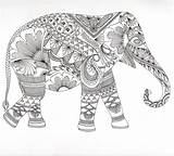Coloring Olifant Fantastiques éléphant Dieren Kleurplaat Coloriages Adulte Elephants Dessins Zentangle Kleurplaten sketch template