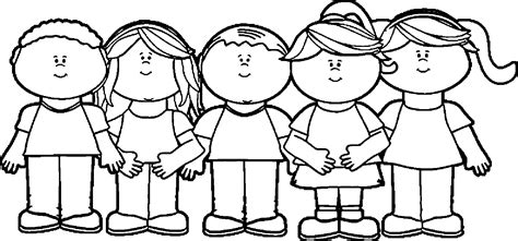 children happy kids coloring page wecoloringpage kids printable
