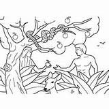 Adam Eve Coloring Pages Serpent Toddler sketch template