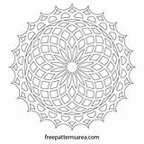 Mandala Geometric Lotus Vector Flower Pattern Designs Freepatternsarea Printable Drawing Dxf Coloring Patterns Pages Stencil Mandalas Circle Motif Laser Step sketch template