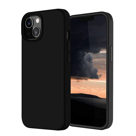 liramark liquid silicone soft  cover case  apple iphone  mini   black