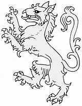 Tyger Rampant Heraldic Heraldicart sketch template