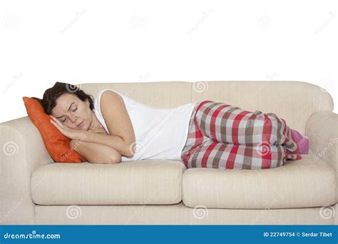 Woman Sleeping On Couch Stock Images Image 22749754