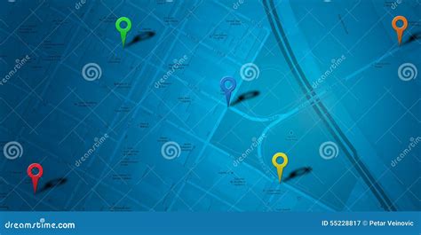 blue map poi stock image image  interest road background