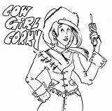 Cowgirl Corky Gun Coloring sketch template