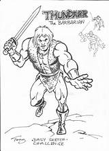 Thundarr Barbarian Ren sketch template