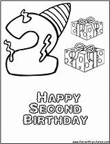 Birthday Coloring Second Pages 2nd Colouring Printable Fun Kids Colori sketch template