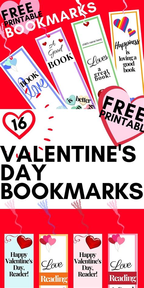 printable valentines bookmarks perfect  beginning readers