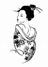 Geisha Preety Netart sketch template