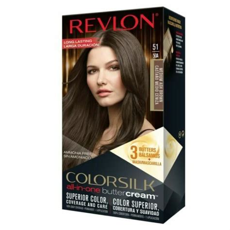 2x Revlon Colorsilk Buttercream Hair Dye Medium Ash Brown For Sale