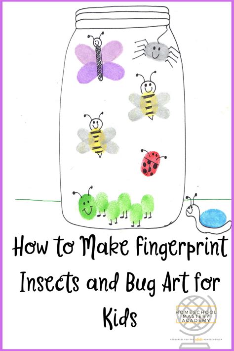 fingerprint insects  bug art  kids