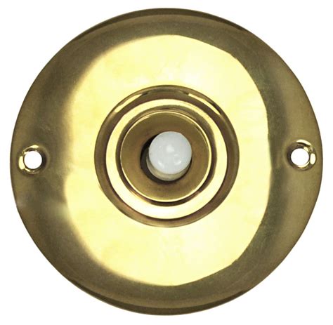 vintage hardware lighting plain  brass electric pushbutton doorbell  ndbl