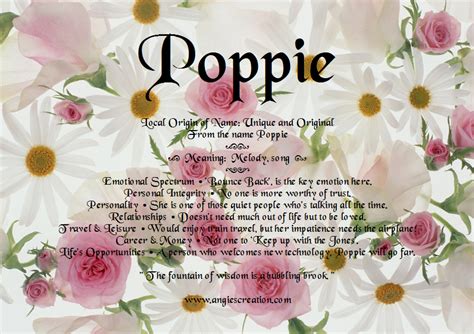 Poppie Unique Names