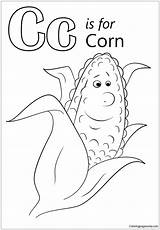 Letter Corn Coloring Pages Color Kids Clown Printable Online Cookie sketch template