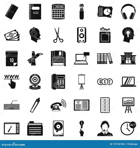 paper version icons set simple style stock vector illustration  organizational lifestyle