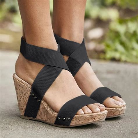 buy youyedian women sandals summer wedges elastic band