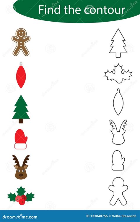 find  contour game  christmas pictures  children education