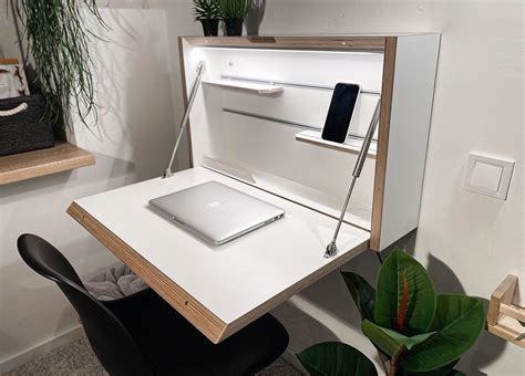 wall mounted minimalist desk minimal float wall desk  orange  art  images