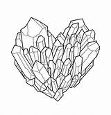 Crystal Heart Tattoo Designed sketch template
