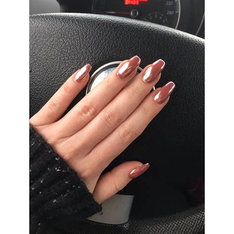 chrome rose gold nails coffin nails winter  pink shine gold chrome nails rose gold nails