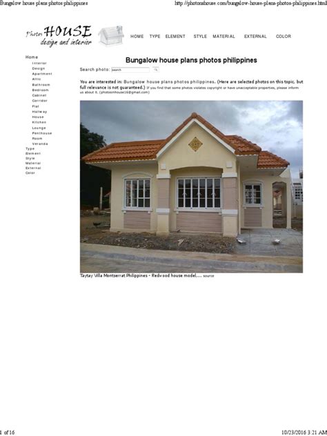 bungalow house plans  philippines housing art media   day trial scribd