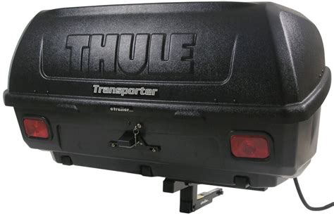 thule transporter combi hitch mounted enclosed cargo carrier tilting thule hitch cargo carrier