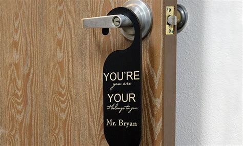 personalized door knob signs etchey groupon