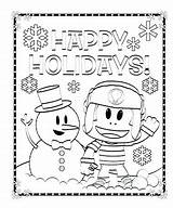 Pages Holiday Printable Coloring Happy Holidays Winter Color Getcolorings Getdrawings sketch template