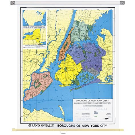 york city boroughs wall map rand mcnally store
