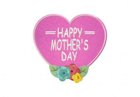 mother s day heart includes both applique and stitched daily embroidery