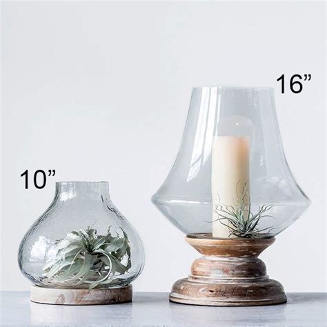 Rustic Hurricane Candle Holder In 2020 Candle Holders Hand Blown