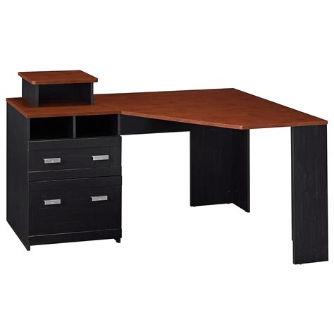 corner desk reversible  drawer file storage black home office