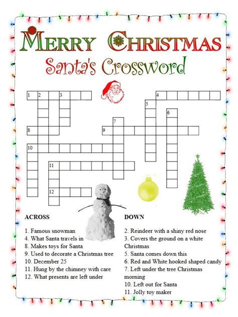 crossword puzzles christmas