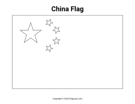 Free China Flag Coloring Page