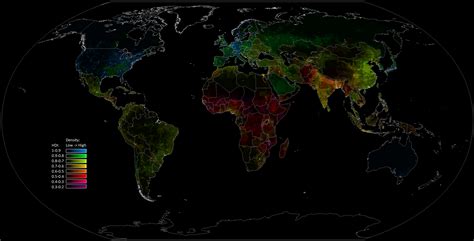 human population world population density map