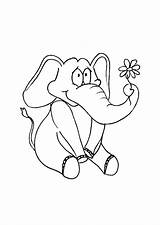 Elephant éléphant Kleurplaten Olifant Tekeningen Hugolescargot sketch template